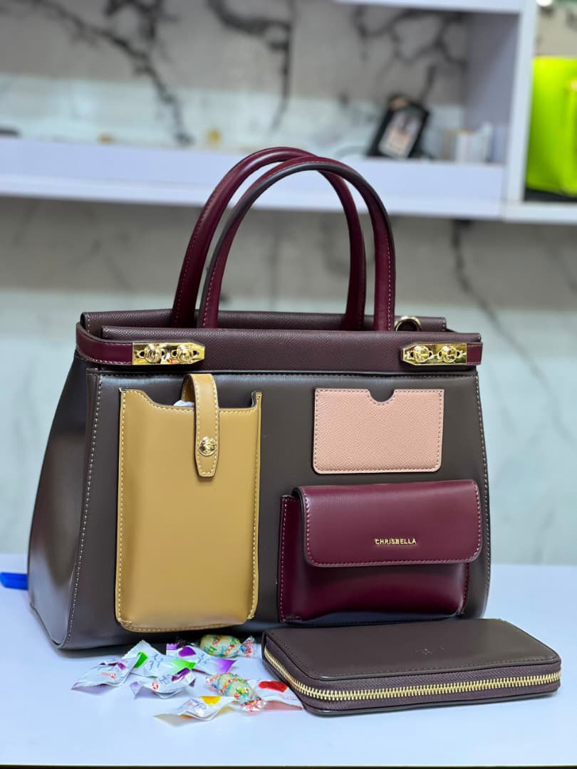 chrisbella hand bags which is chocolate brown color