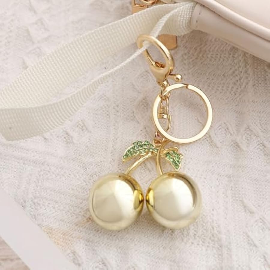 Cherry Keychain Bag Charms Purse Chams Cute Bling Mini Fruit Keychain Accessorise for Handbags Gifts for Women